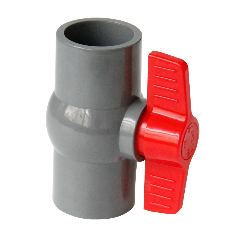 

gogo grey color PVC Ball Valve socket and femal thread switch wate pipe fitting 20/ 25/ 32/ 40mm