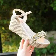 Размер 33; женская летняя обувь; босоножки на высоком каблуке; удобные женские босоножки на платформе; женская обувь с открытым носком; обувь на плоской подошве, увеличивающая рост