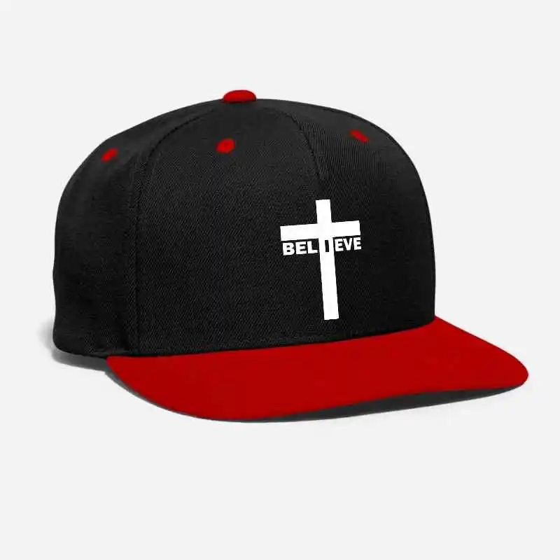 I BELIEVE Cross белая вышитая Заказная redeemer God crucifixion Иисус Христос Мессия Спаситель унисекс Регулируемая бейсбольная шапка - Цвет: black red