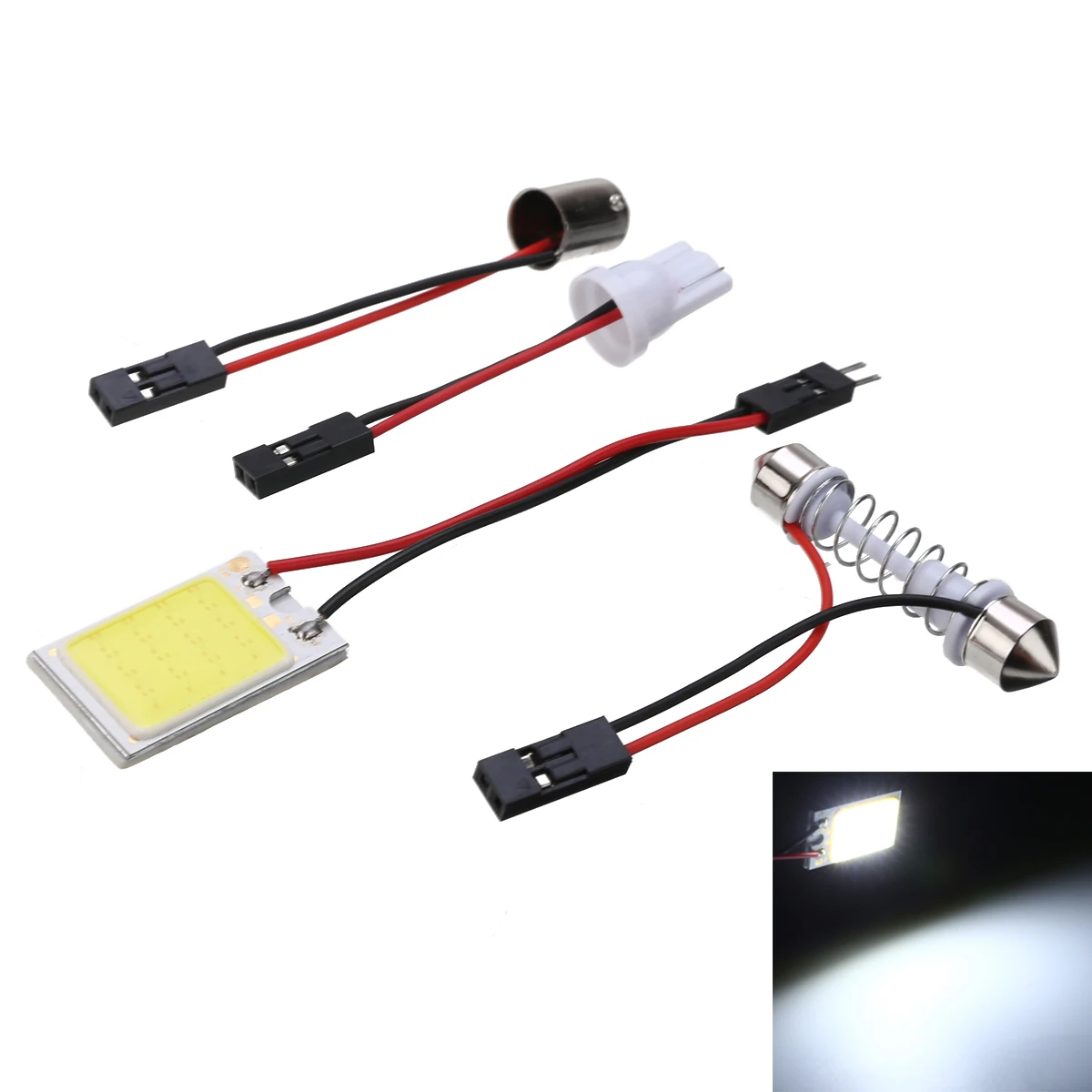 Universal 20pcs/set T10 BA9S COB 18LED 12V Car Interior Panel Dome Reading Light Festoon Bulb Set
