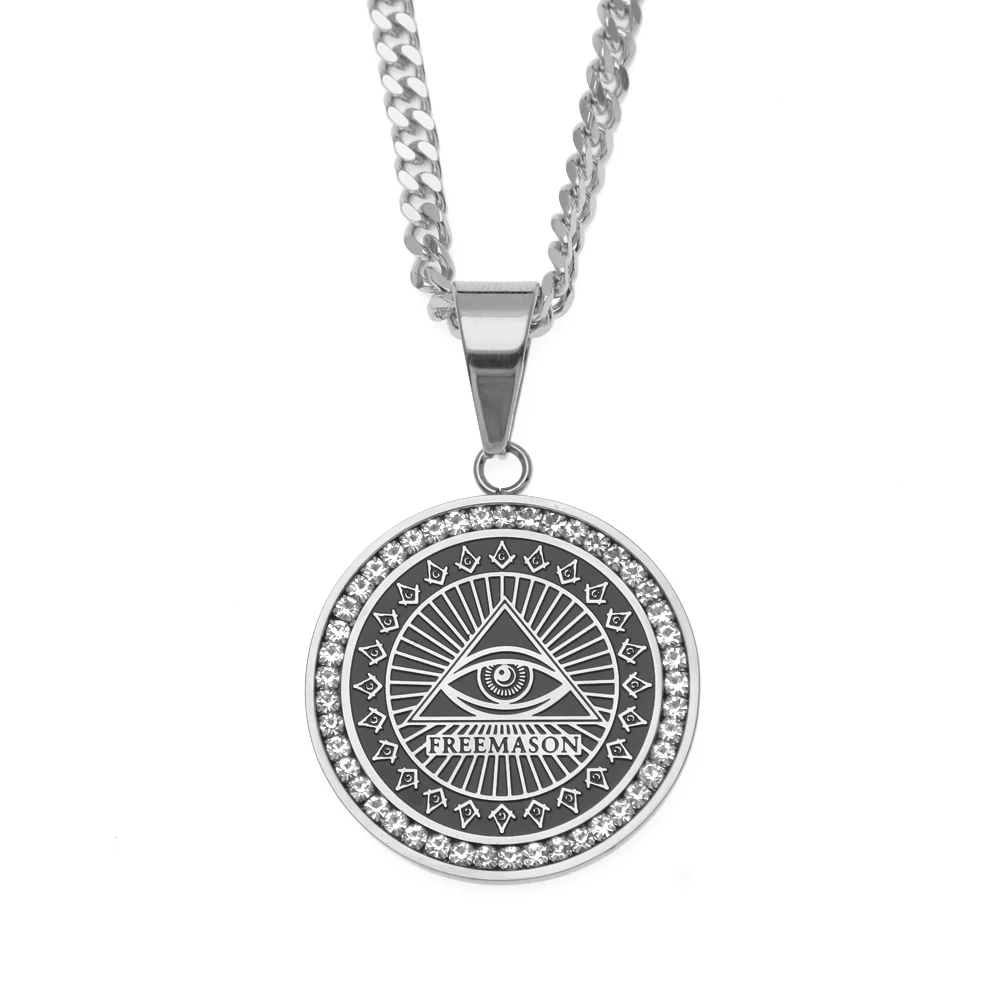 Подвески Uwin Eye of Providence ожерелье с прозрачными стразами классическое модное хип