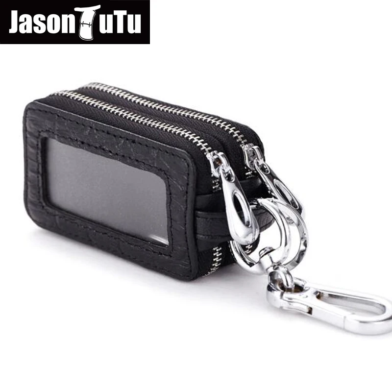 

New High Quality Unisex Genuine Cow Leather Double Layer Key Bag Purse Fashion Alligator Women&Men Car Zipper Key Holder B368