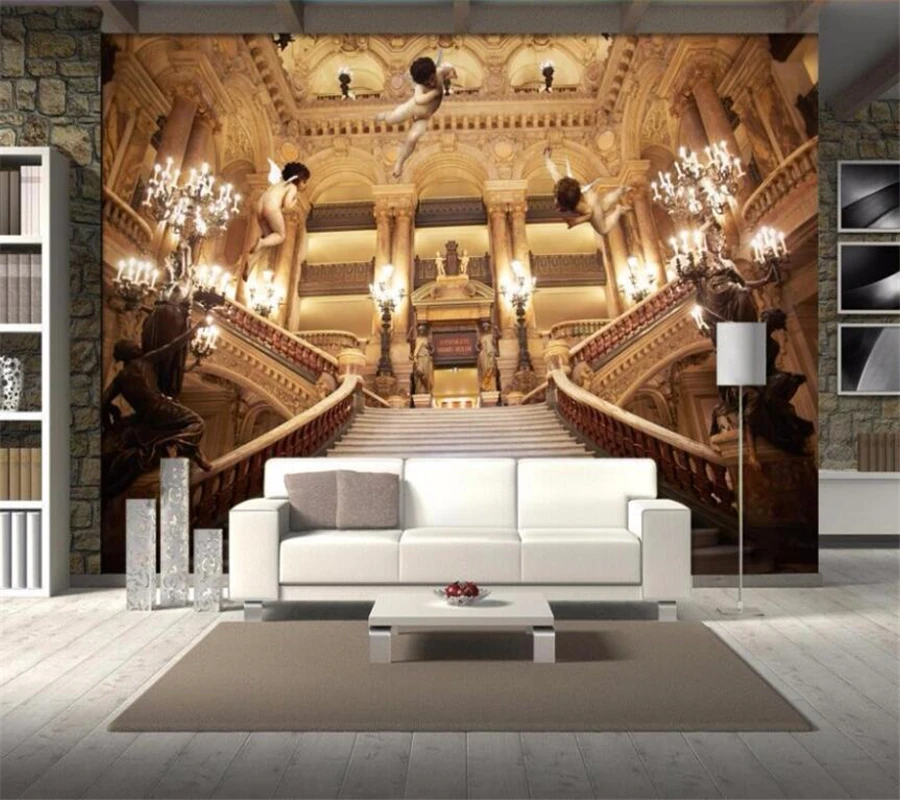 Beibehang Custom Wallpaper 3d Solid Wall Painting European Aristocratic  Royal Palace Angel Staircase 5d Background Wall Paper 8d - Wallpapers -  AliExpress