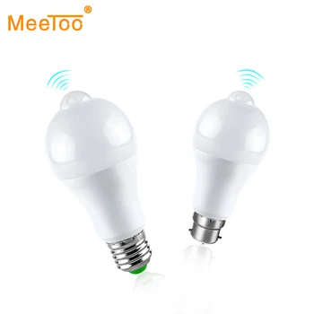 

New Style Led Light Bulb With Motion Sensor 12W 18W B22 E27 LED Bombillas PIR LED Lamp Light Smart Bulb 110V 220V Warm White
