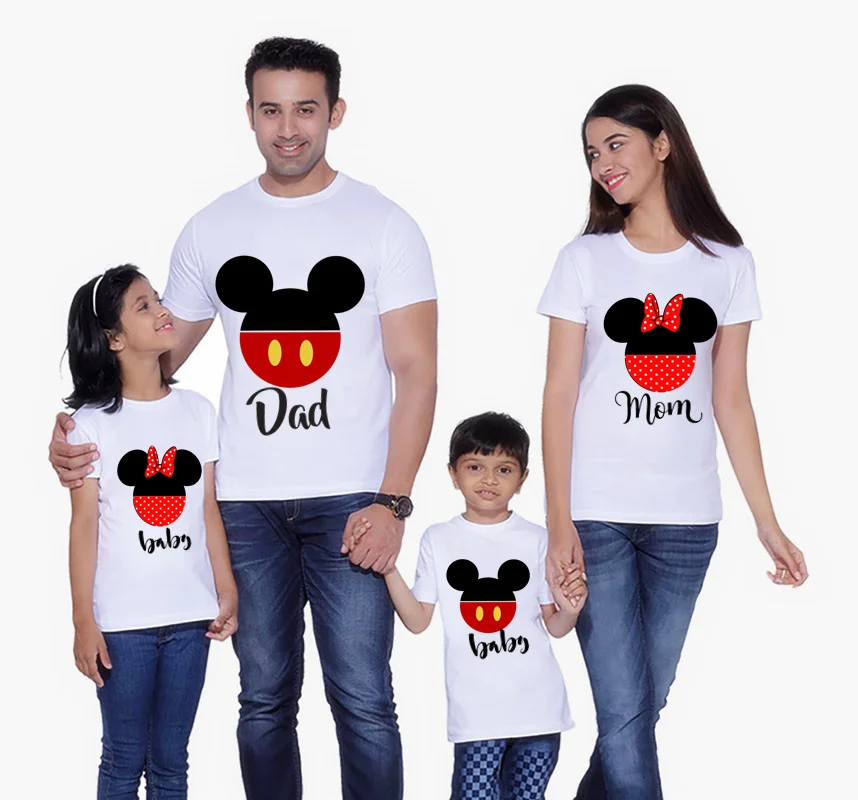 

Mouse ear T-shirt Family Matching Clothes Mommy and Me Clothes Short Sleeve T-shirt Minni Matching Outfits Shirt Boys Clothes