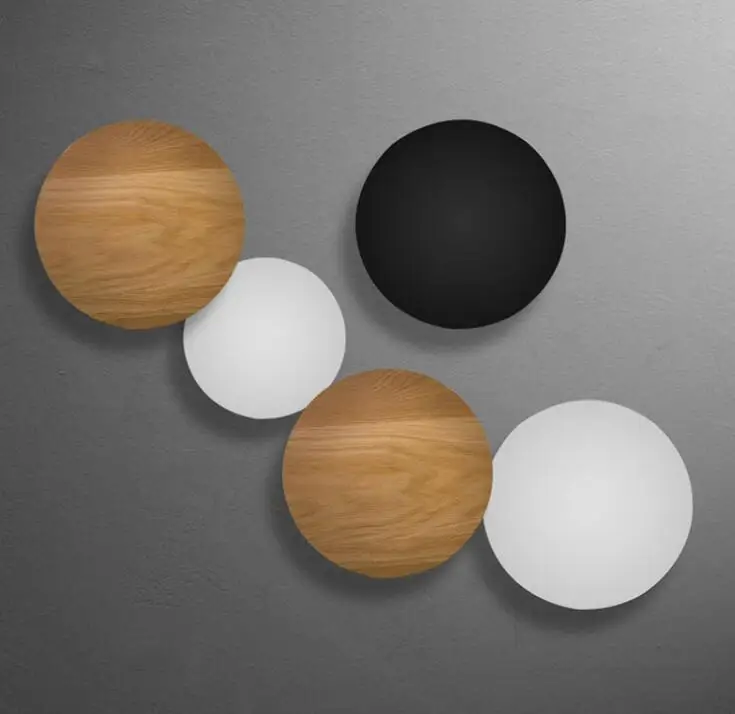Preise Nördlichen Europa Wand lampe Runde Kreative Eisen Beleuchtung Schwarz Weiß Dekoration Wohnzimmer Schlafzimmer Korridor Mode Moderne