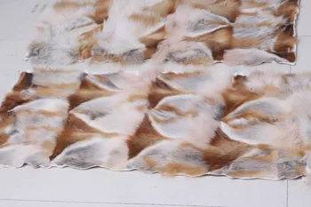 

Red fox fur rug natural fox fur blanket genuine fox fur plate