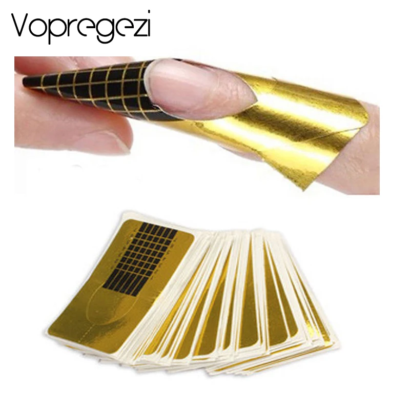 

Vopregezi Nail Forms 100pcs Curve Nails Gel Nail Extension Manicure Art Guide Form Stickers for Building Nails Form Styling Tool