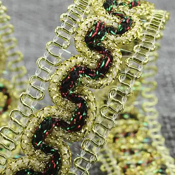 

100Yards High Quality Gold Thread Braided Lace Trim Fabric S Shaped Ribbon Belt DIY Craft Sewing Supplies Webbing Collar Garment