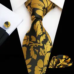 Мода 70 видов стилей Gravata Галстук Ханки комплекты запонок 100% шелковые галстуки для мужчин Бизнес Свадебная вечеринка Прямая доставка