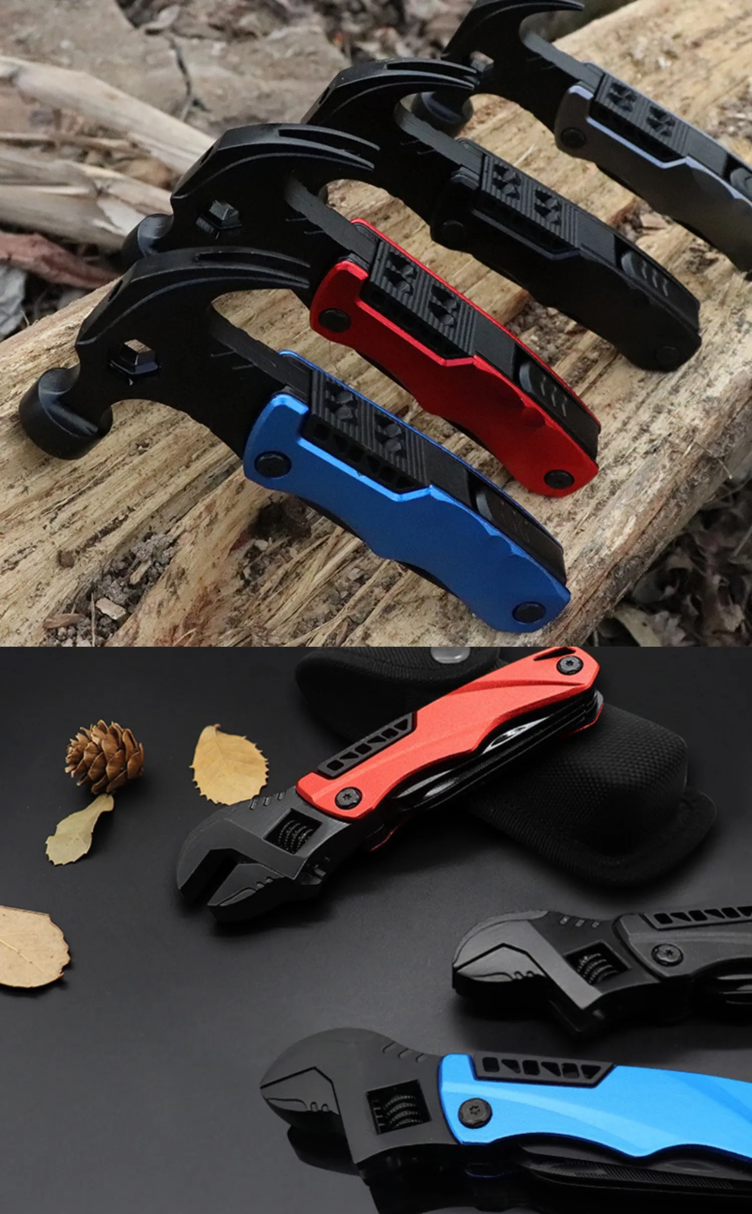 chisel plane Multi Outdoor Camping Tools Adjustable Wrench/Car Multi-function Lifesaving Hammer Mini Pockets Multifunctional Tool trimming plane