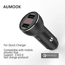 

Car Charger Dual USB Adapter Quick Charge 3.0 QC Fast Car USB Charger with LCD Display for IPhone Samsung Xiaomi HTC Huawei