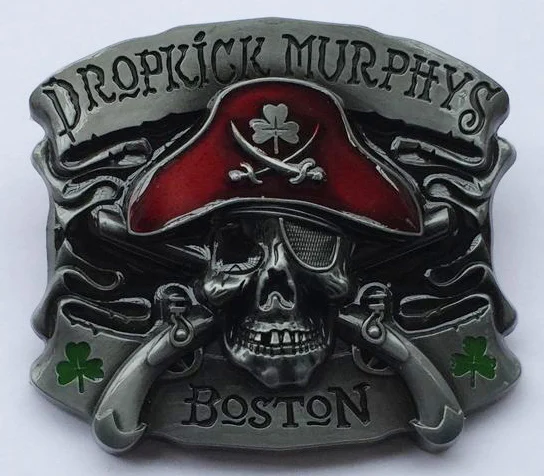 

Cross Pistol Weapons Pirates Skull belt Buckle suitable for 4cm wideth belt with continous stock