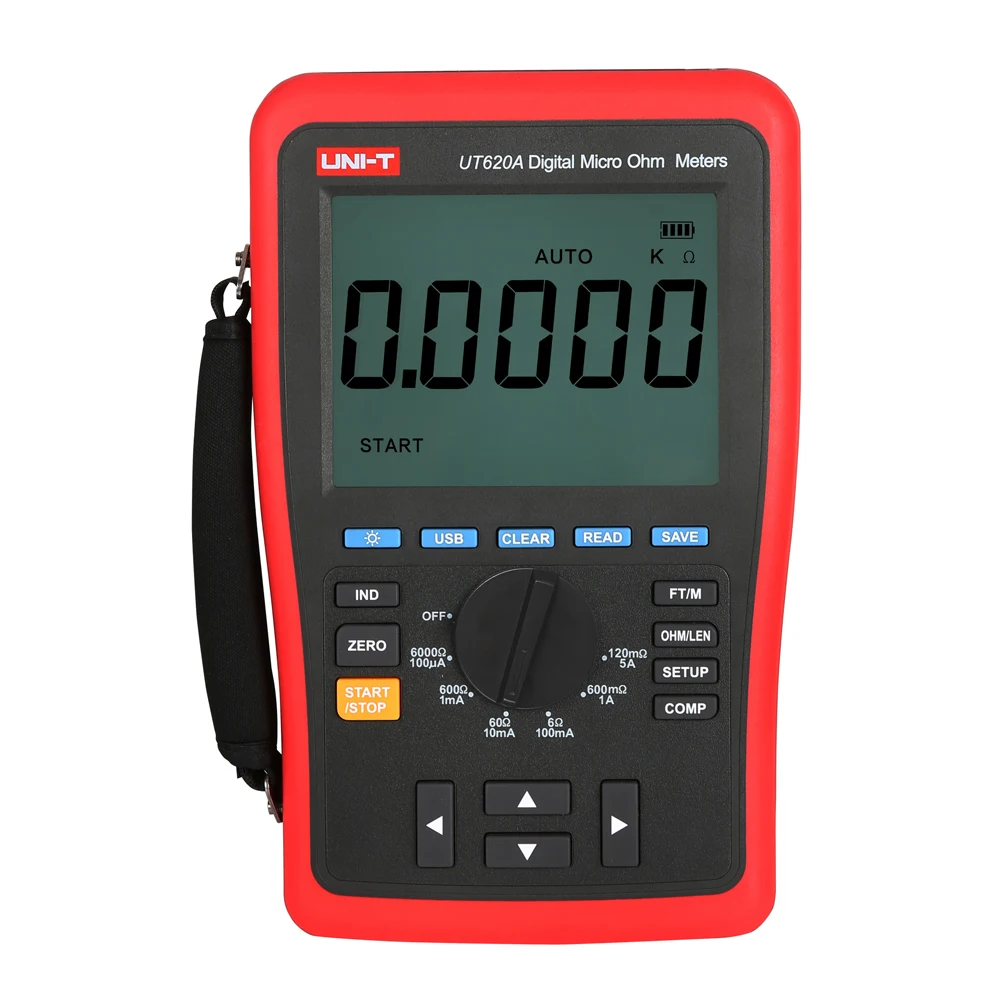 

UNI-T UT620A Digital Micro Ohm Meter; Manual Range DC Low Resistance Tester, Data Storage USB Data Transfer/Data Hold