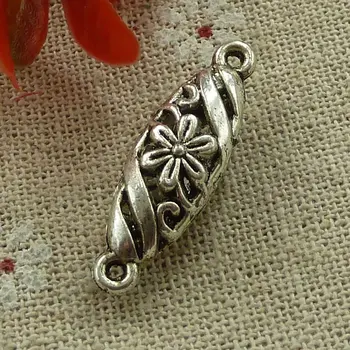 

120 pieces tibetan silver flower connectors 30x9mm #3133