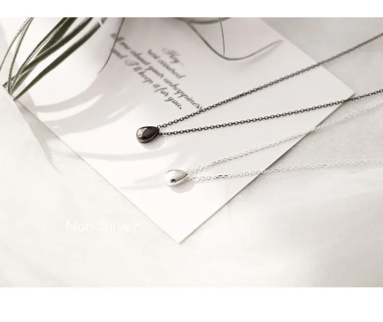1 шт. Новая мода Small Mini Серебряный Water Drop Подвеска Цепочки и ожерелья Boho ювелирные