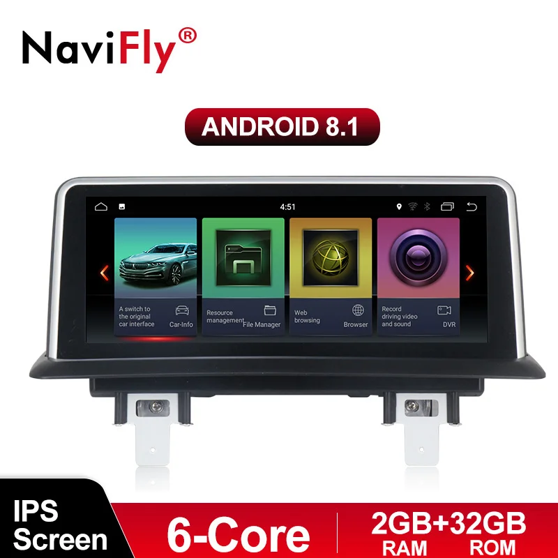 NaviFly Android9.0 ips экран 6 ядерный процессор 2 Гб ОЗУ+ 32 Гб ПЗУ Автомобильный gps мультимедийный плеер для BMW E81 E82 E87 E88 120i 2005 до 2012