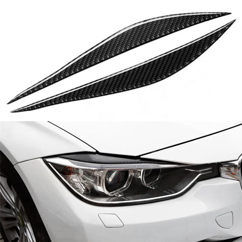 2 шт/партия брови для головных фар веки высокого качества самовосhenивное обрамление с хромированной отделкой из углеродного волокна для BMW 3 серии F30 320i#292354