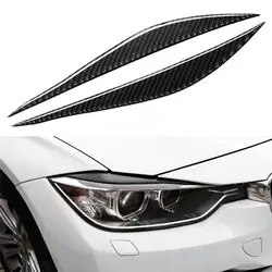 2 шт./лот фары бровей Веки высокое качество самостоятельно adhensive углеродного волокна хромированной отделкой обложка для BMW 3 серии F30 320i #292354