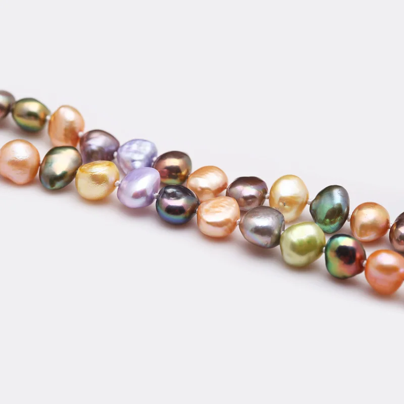 Горячая 8-10 мм Красочные барокко пресноводный жемчуг ожерелье Модные ювелирные изделия