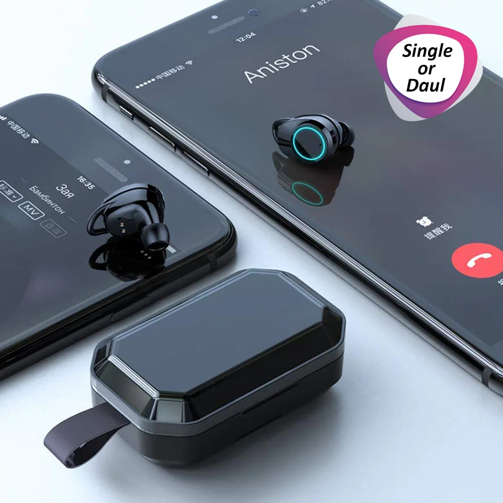 Беспроводные bluetooth наушники Ralyin с чехлом для зарядки 3000 мА · ч спортивные TWS