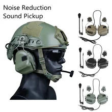 Anti-noise Tactical Helmet Headset with Fast Helmet Rail Adapter Military Headsets Hunting Shooting Hearing Protective Headphone