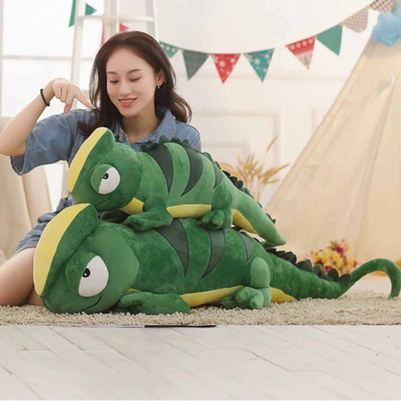 100-140cm Large Simulation Dinosaur Plush Toys Stuffed Animals Chameleon Pillow Doll for Children Girls Gifts | Игрушки и хобби