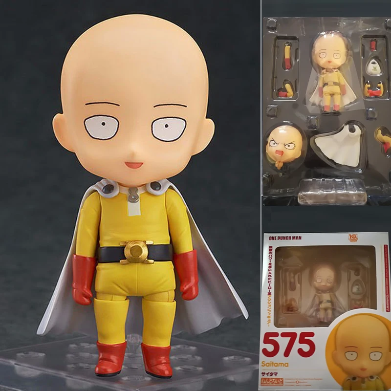 

ONE PUNCH-MAN Saitama 575# One Punch Man Nendoroid Bald Superman PVC Action Figure Toy Doll