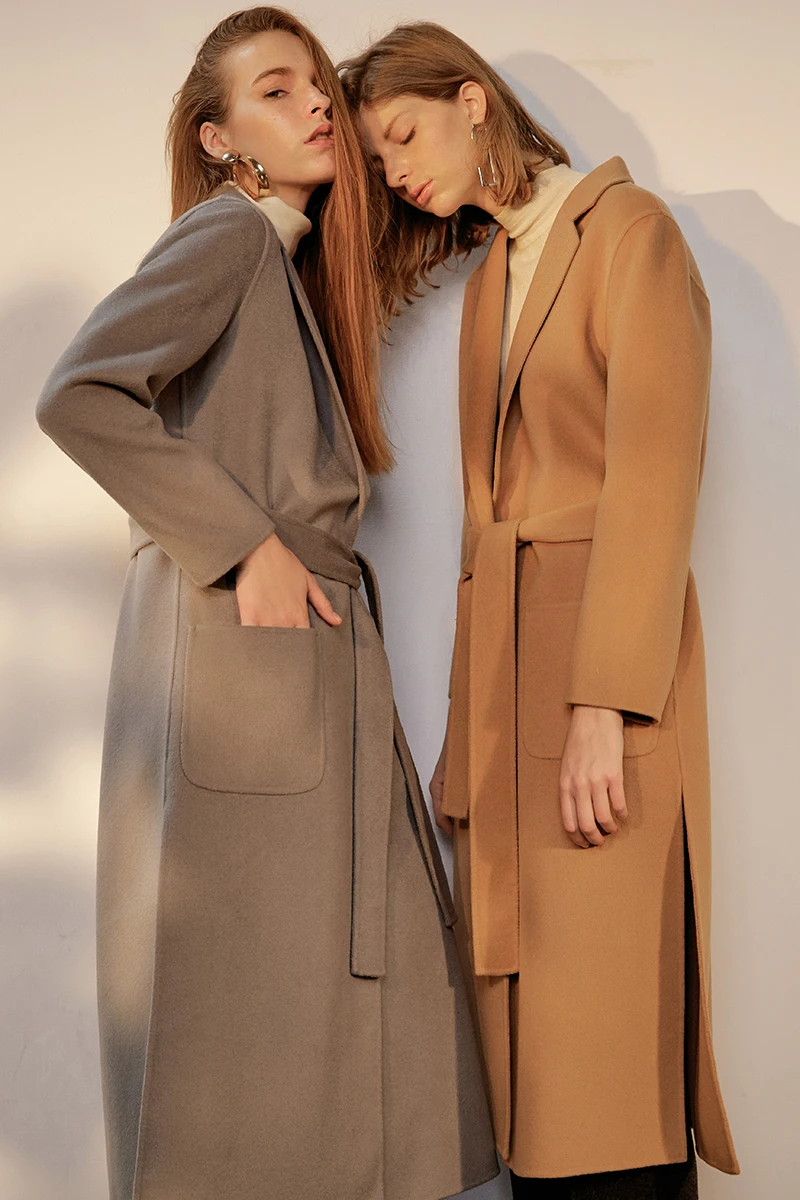 Main Haute À Cachemire Longue Slim En Conception rouge Gris Green Qualité Pardessus Laine Double Camel Et La army Femmes D'hiver Automne Face kaki wgTzv0q4