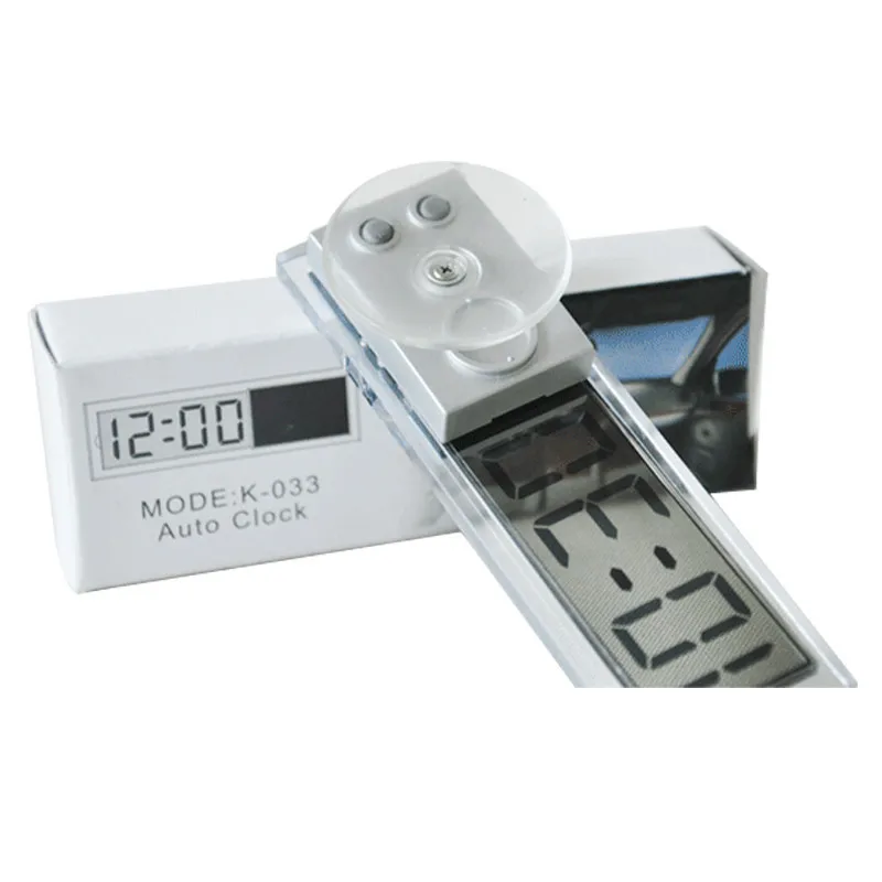 

TOP Quality Mini Digital Car Electronic Clock Mini Durable Transparent LCD Display Digital With Sucker Universal