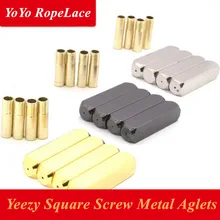 Красочные наконечники для шнурков квадратные аглеты золото/серебро/черный винт металлические аглеты для брендовых шнурков