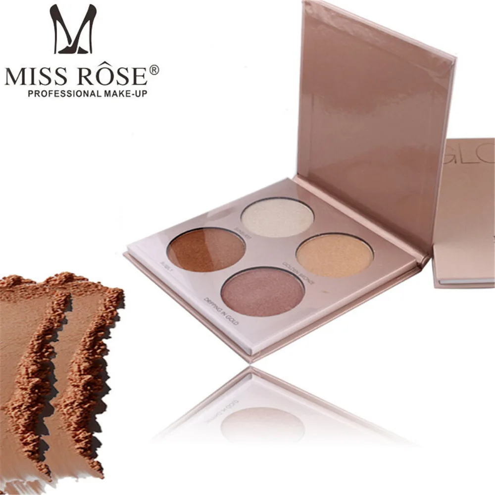 

Miss Rose 4 Colors Brighten Base Makeup Glow Kit Palette Highlighter Makeup Illuminator