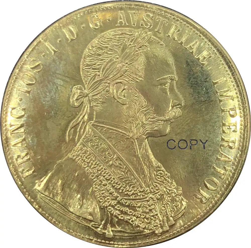 Австрия хабсбург 4 Ducats Франц Джозеф I двуглавый 1907 Австро венгерский Орел корона золото монета латунь металла копии монет