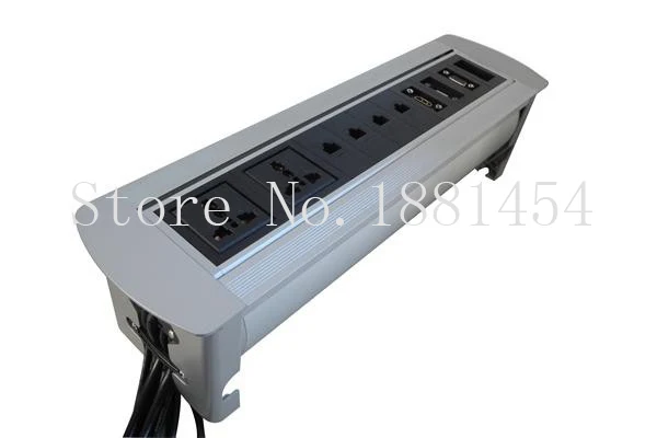 2017 Aluminum alloy shelf Manual flipping Table Socket with RJ45/VGA/HDMI/audio/data USA/Universal power 2017 Aluminum alloy shelf Manual flipping Table Socket with RJ45/VGA/HDMI/audio/data USA/Universal power