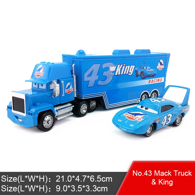 Disney Pixar Cars 2 3 Lightning McQueen Jackson Storm Mack Uncle Truck King 1:55 автомобиль из литого металла игрушка для детей подарок - Цвет: Mack and King