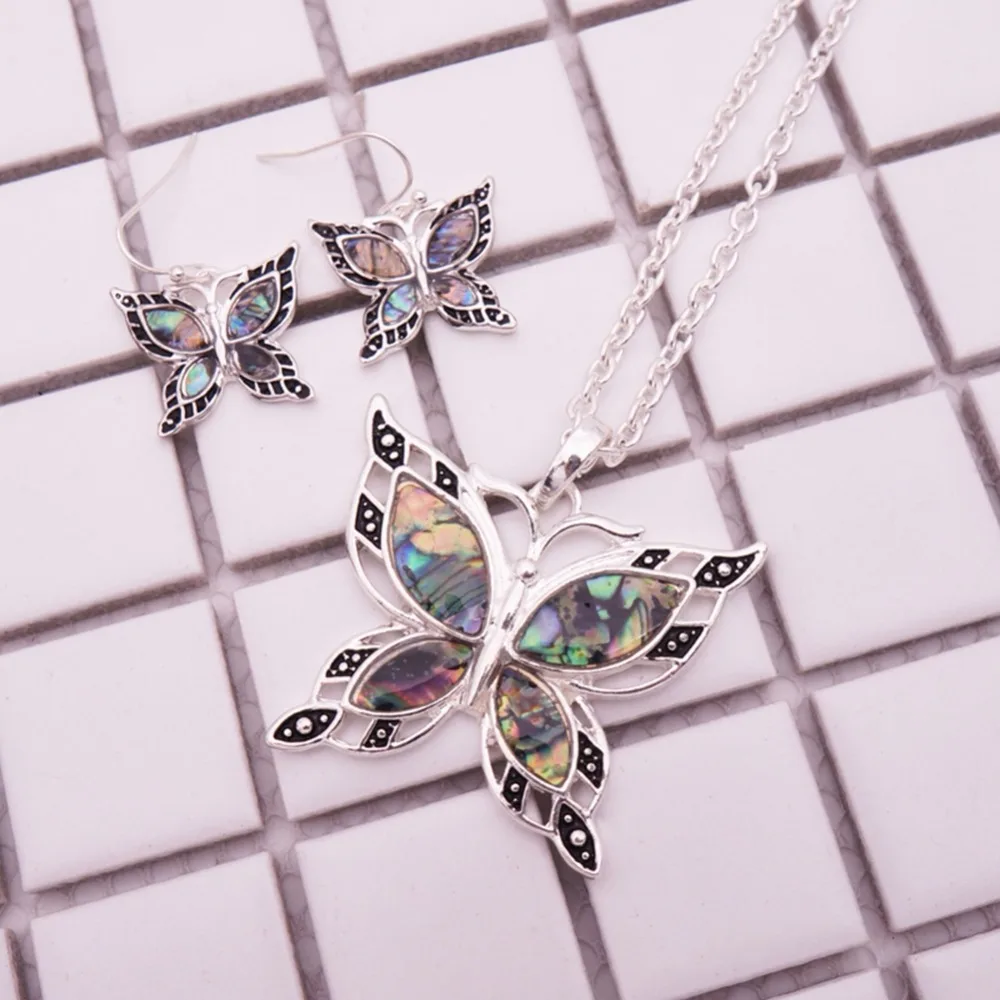 Веер Зеленая бабочка Бохо ожерелье с раковинами кулоны элегантные женские животные заявление на заказ ожерелье ювелирные изделия Женское Ожерелье