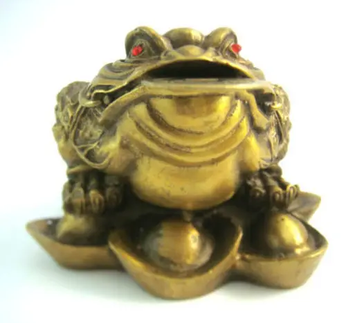 Фэн Шуй латунь денежная жаба для изобилия и карьера удача статуя лягушки M5011