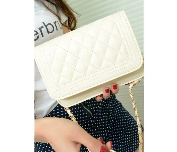  Lozenge Fashion handbags High quality PU leather Women bag Sweet girl chain small square package La - 32468077195