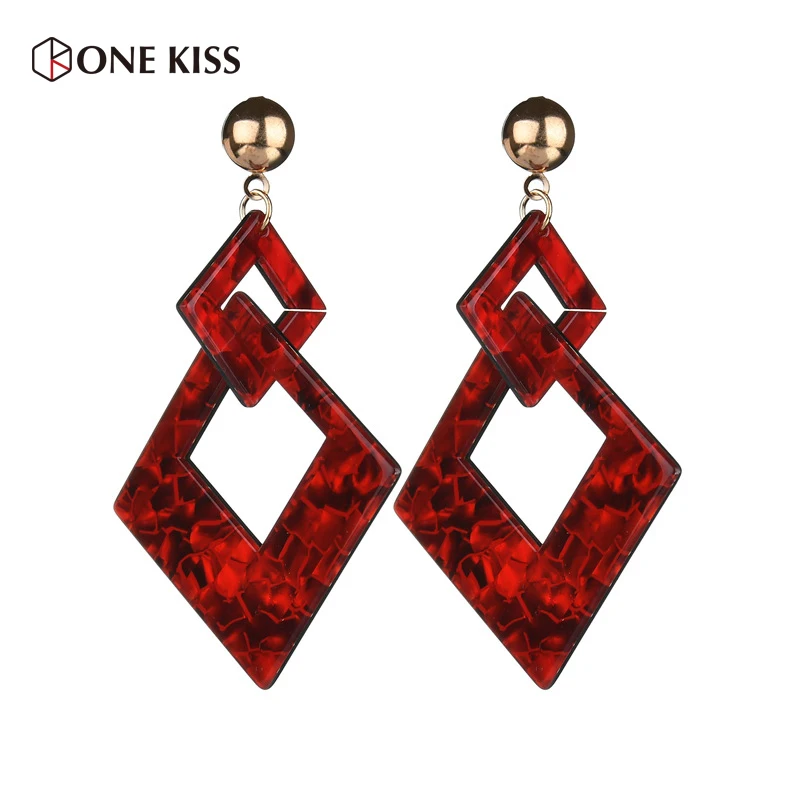 

2018 Fashion Acrylic Dangel Long Drop Earrings for Women Marble Pattern Acetate Geometric Acrylic Statement Earring Jewelry Gift