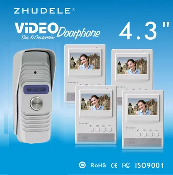 

ZHUDELE Home Security Intercom System Doorbell Smar4.3"Video Door Phone,Peephole HD Camera,Night Vision w/t Waterproof Cover 1V4