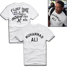 New Fashion MUHAMMAD ALI Men’s T Shirt Graphic Letter Printed Cotton White Basic Top Tee Shirt Front And Back Printing S-2XL