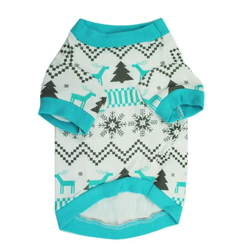 

Christmas Pet Dog Clothes Printed Snow Fawn Interlock Christmas Pet Shirt abrigos para perros perros peque os ropa mascotas