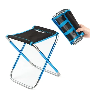 

Outdoor Portable Folding Fishing Stool Aluminum Alloy Light Weight Stool For Travel Train Waiting