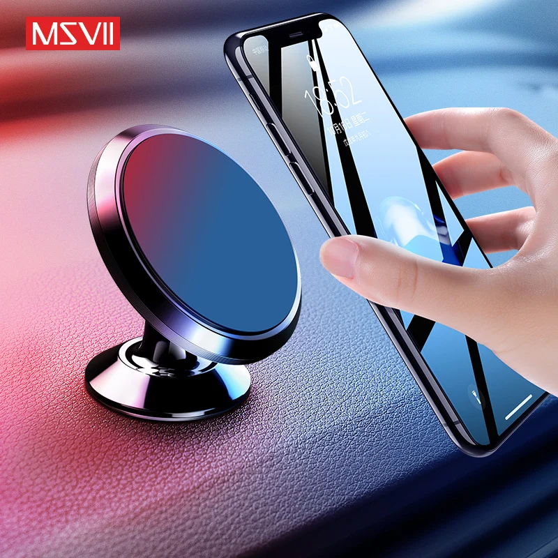 MSVII Магнитная автомобильная подставка для телефона iPhone samsung Xiaomi 360 Вращение