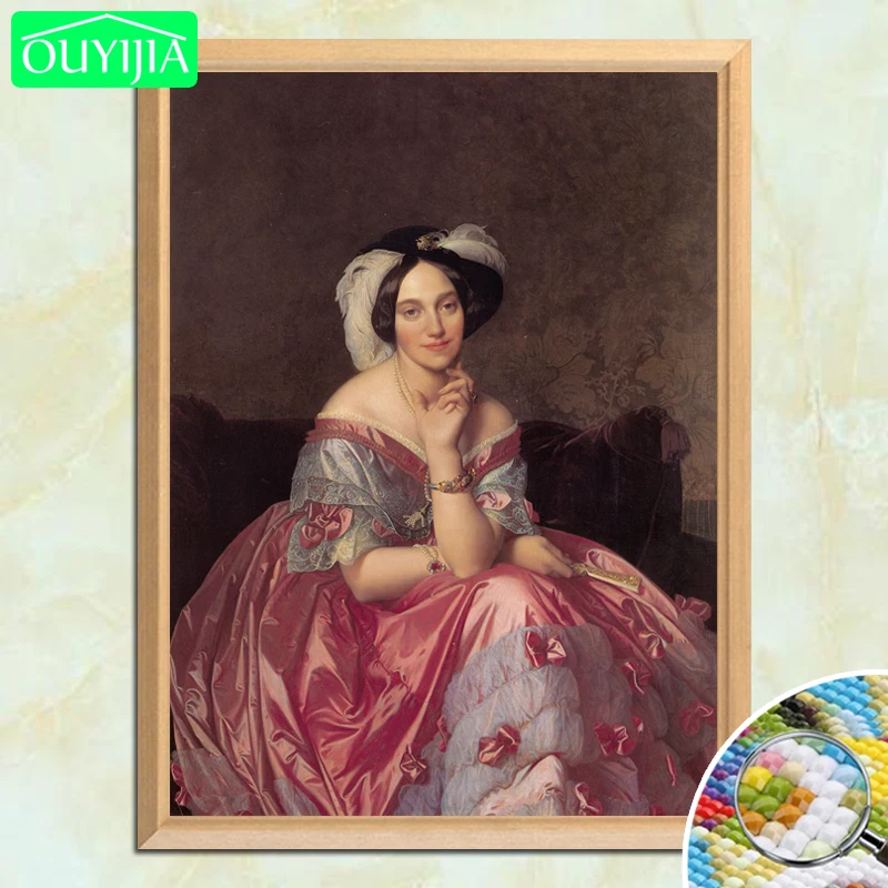 

Painter Ingres "Portrait of Baronne de Rothschild" DIY Diamond Painting Full Square Diamond Embroidery Sale Rhinestones Picture