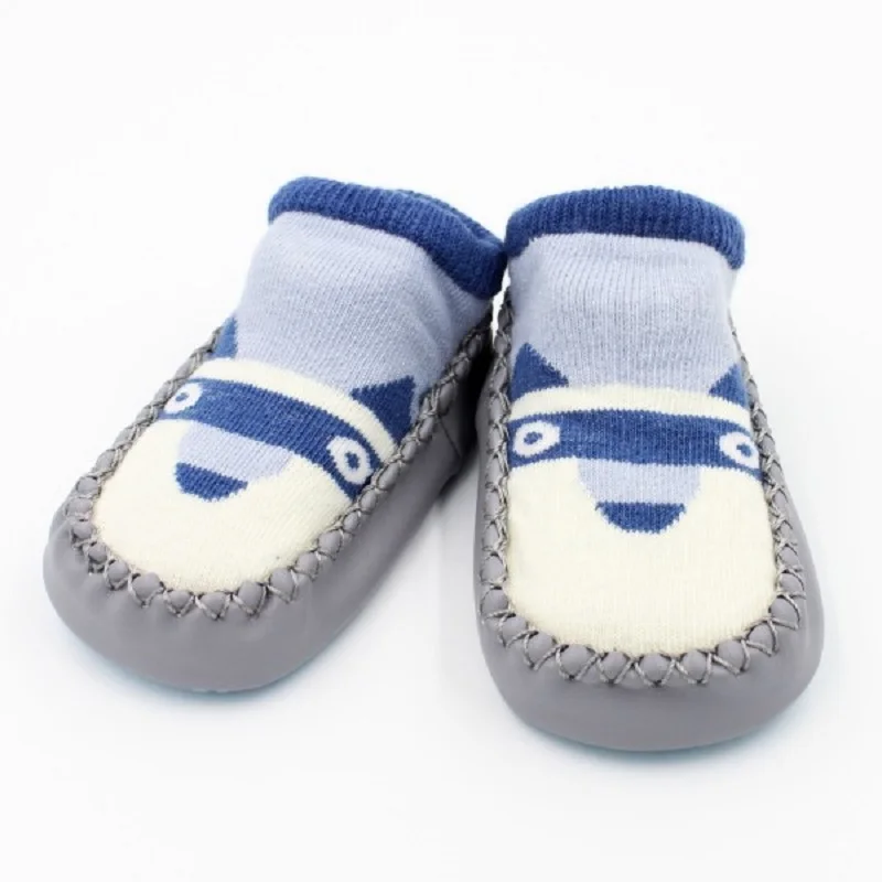 Мультфильм детские носки обувь 1 пара Симпатичные Фокс/сова Стиль для маленьких детей теплые носки 11-14 см прочного хлопка нескользящие носки обувь