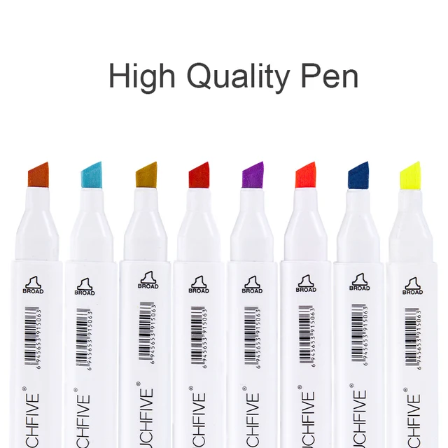 TOUCHFive Single Art Markers Pen Drawing White Dual Head Alcohol Sketch Marker Pen For Choose Color Manga Painting Art Supplies1