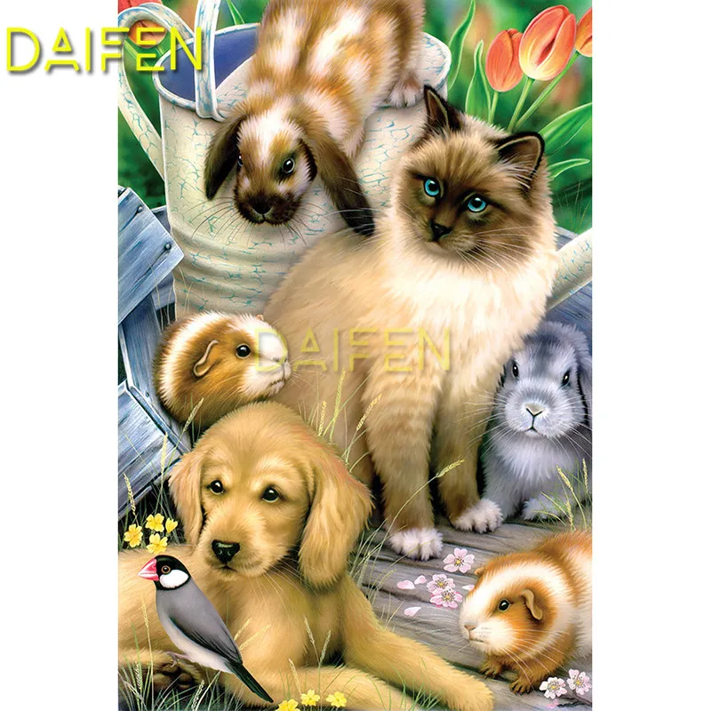

Full Round Diamond mosaic dog cat rabbit Full Square Diamond painting dog cat rabbit 5D DIY Diamond embroidery Cross stitch dog