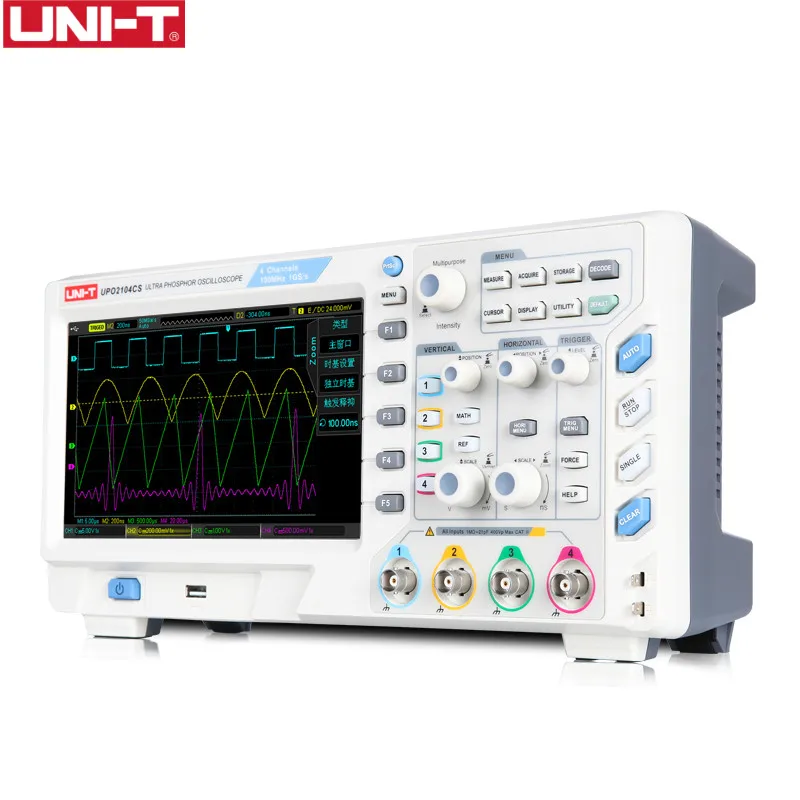 

UNI-T UPO2104CS Ultra Phosphor Oscilloscopes 4CH 100MHZ Scopemeter Scope Meter 7 Inches Widescreen LCD Displays USB Interface