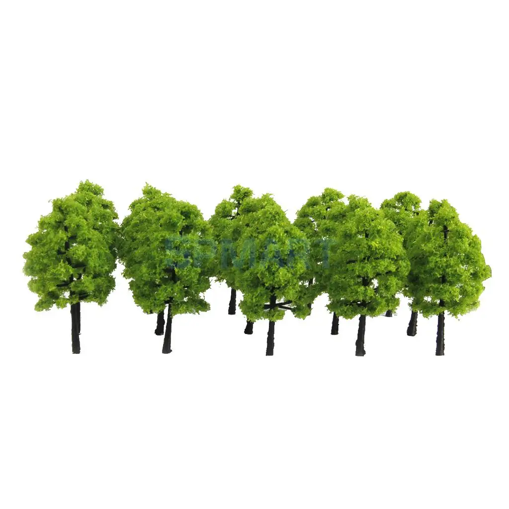 MagiDeal 20Pcs/Pack Plastic 1/100 Scale Model Trees Train Railroad Railway Street Forest Scene Scenery Landscape